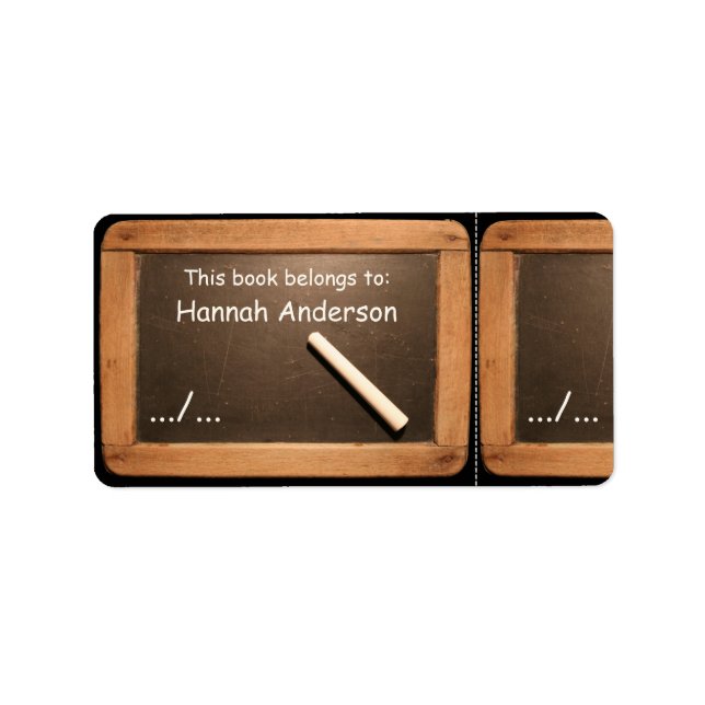 Etikett Rustic Vintage School Slate Bok Adressetikett (Framsidan)