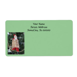 Etikett - sjöfart - Antique Santa in Träd Fraktsedel