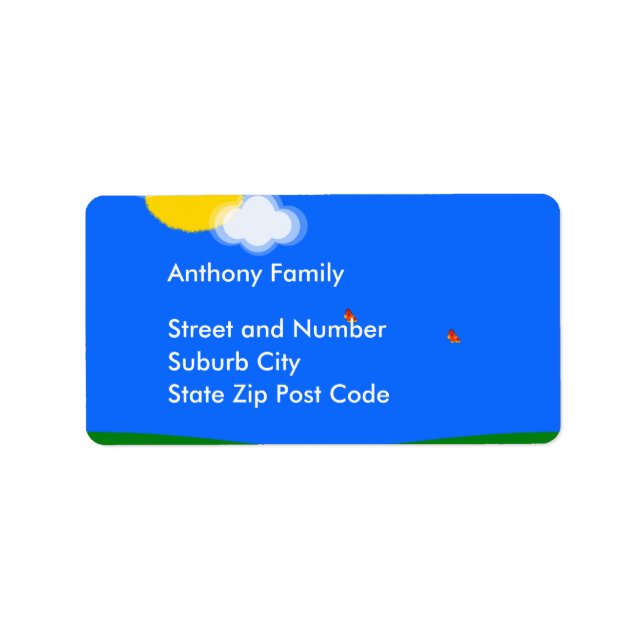 Etikett Solig Dag Adressetikett (Framsidan)