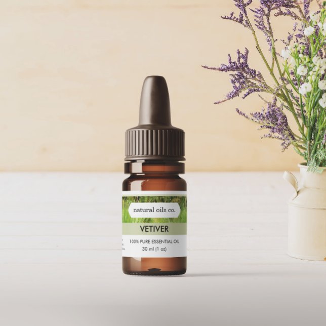Etikett Vetiver Essential Oils Fragrance Flaska (Skapare uppladdad)