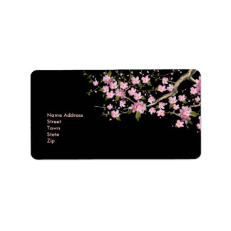 Etikettadressklistermärke Vintage Retro blommor Adressetikett