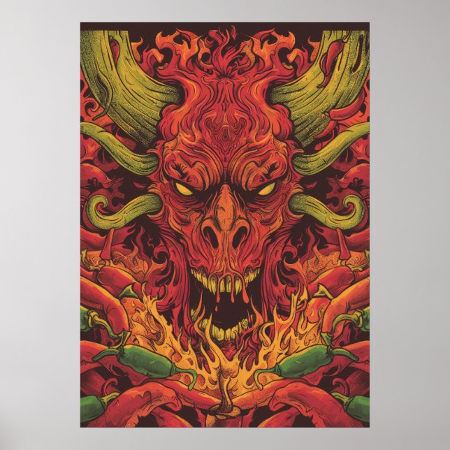 Etikettdesign för kryddad Hett - Anpassade och St Poster (Framsidan)