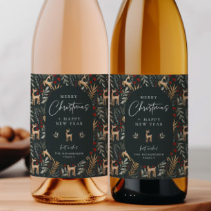 Etiketten Drink Gift Hjort från Flaska i Skandi ju Vinflaska Etikett