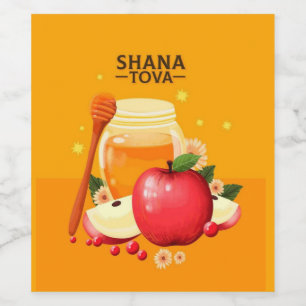etiketten Shana Tova Food and Beverage Set Vinflaska Etikett