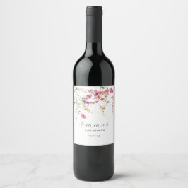 Etiketten Wildblomma vin, jaktblommor och vin Vinflaska Etikett