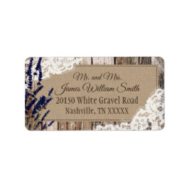 Etiketten Wood Lavender och Snöre Rustic Bröllop Adressetikett