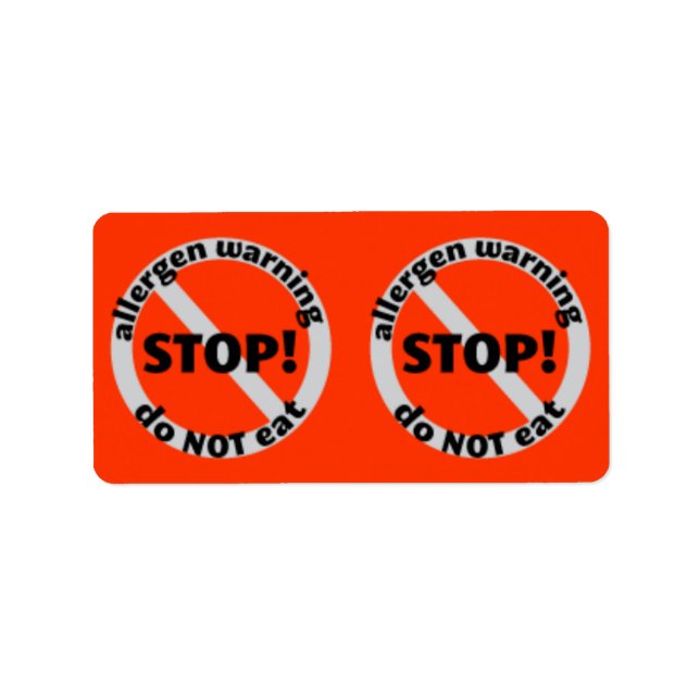 Etiketter - Allergen Warning ät INTE Adressetikett (Framsidan)