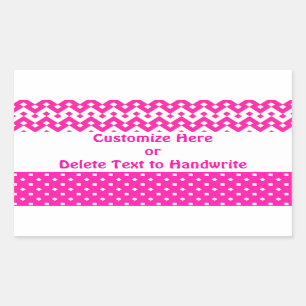 Etiketter att anpassa, Candy Rosa Geometric Mönste