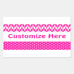 Etiketter att anpassa, Candy Rosa Geometric Mönste