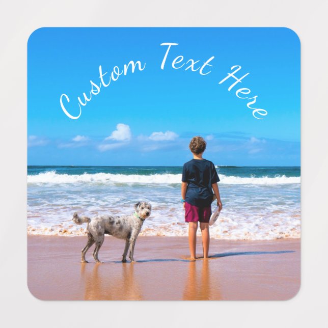 Etiketter för anpassad fotopatext - Dina favoritfo (Design 3)