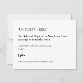 Etiketter för anpassade Art Show Visning Cards Julkort