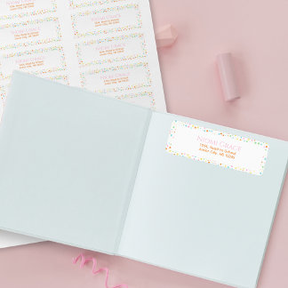 Etiketter för anpassade punktnamn för Girly Confet Returadress Etikett