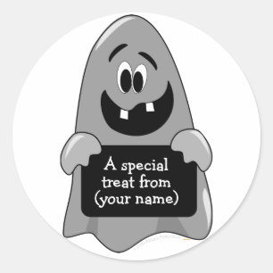 Etiketter för Anpassadet Cute Tecknad Ghost Hallow