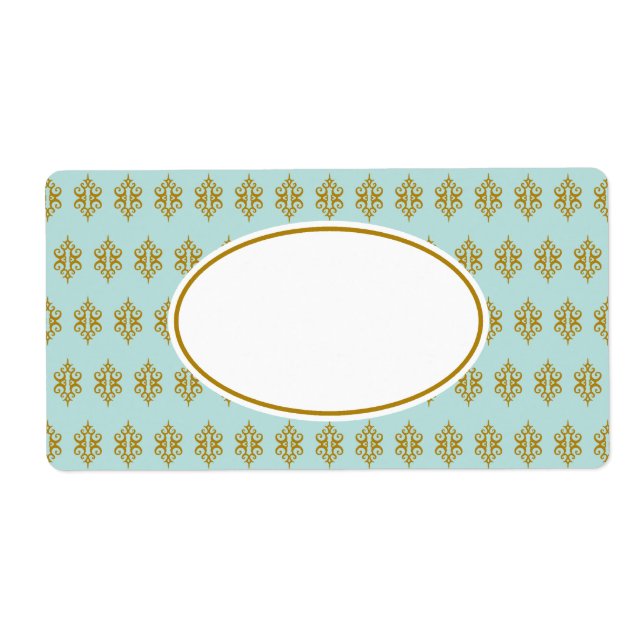 Etiketter för Antique Aqua Snöre Fraktsedel (Framsidan)