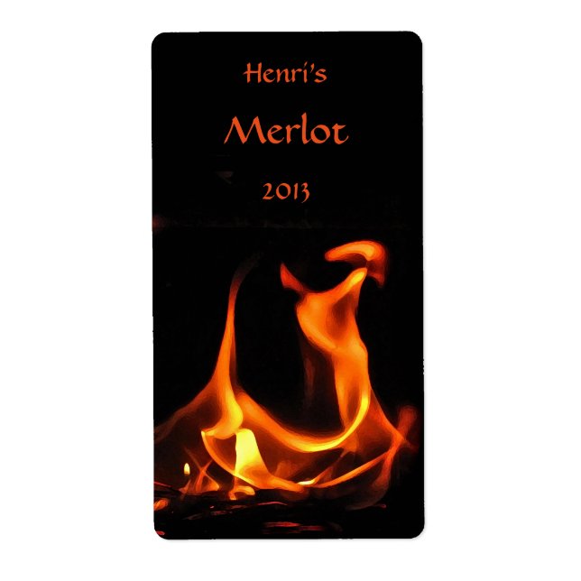 Etiketter för att dansa eld Vin Fraktsedel (Framsidan)