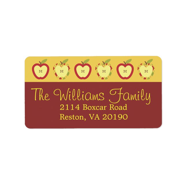 Etiketter för automatiska äpplen adressetikett (Framsidan)