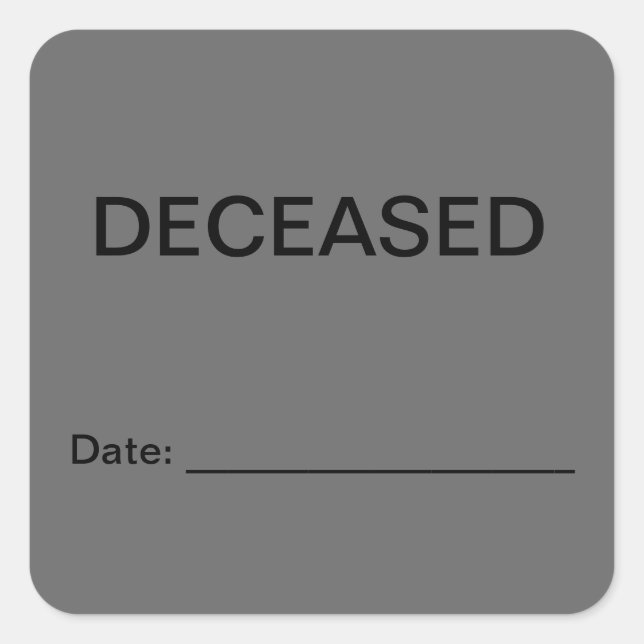 Etiketter för avlidna patientjournaler (Framsida)