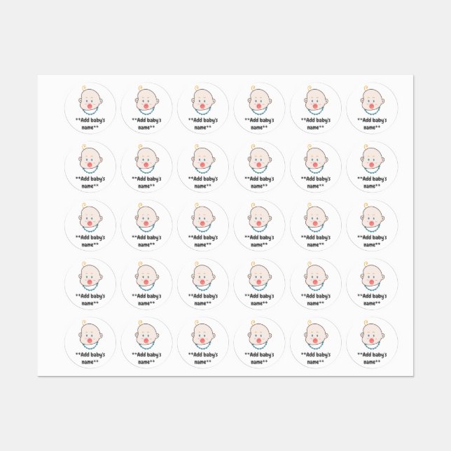 Etiketter för baby/namn (Ark)