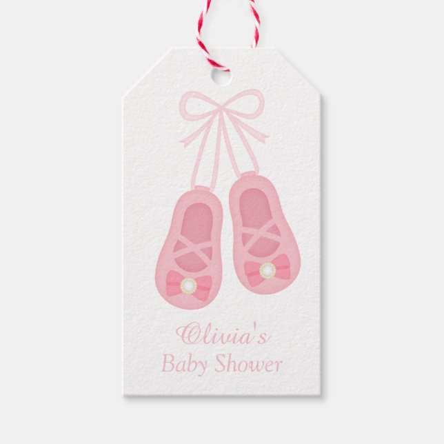 Etiketter för Ballerina Baby Shower på Cute Girl S (Framsidan)