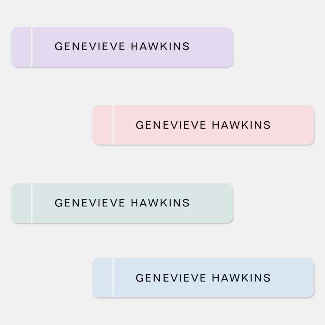 Etiketter för barn i pastel i Namn (Grupp)