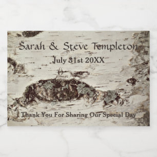 Etiketter för Birch Wood Bröllop Mason Burk