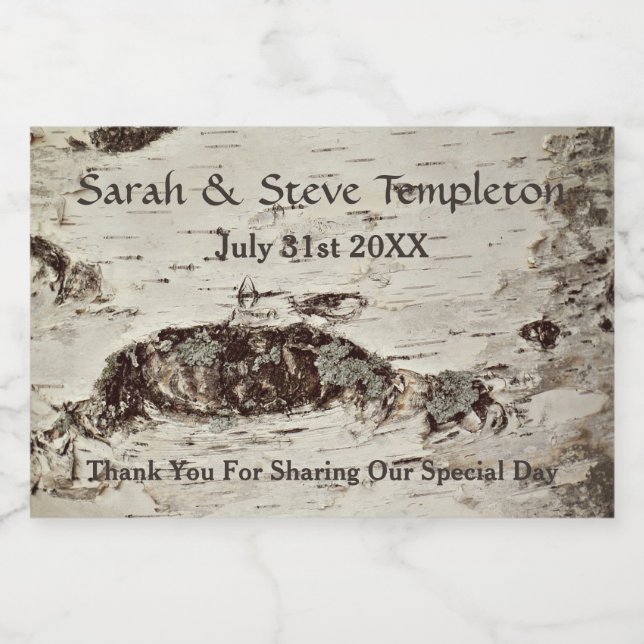 Etiketter för Birch Wood Bröllop Mason Burk (Singel etikett)