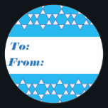 Etiketter för blå judisk stjärnornas gift<br><div class="desc">Dessa klistermärken är kom i två storlekar,  och de är perfekter för Hanukkah eller ett judiskt ge tillfälle.</div>