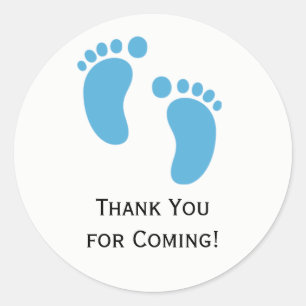 Etiketter för Blue Baby Feet Baby Shower-etiketter