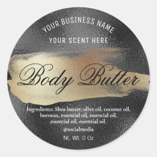 Etiketter för body Butter Black med Guld Bläck