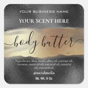 Etiketter för body Butter Black med Guld Bläck