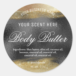 Etiketter för body Butter Black med Guld Bläck