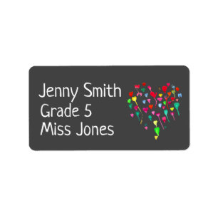 Etiketter för bok i skolan i namn adressetikett