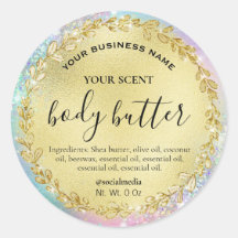 Etiketter för bomull Candy Body Butter Labels Guld