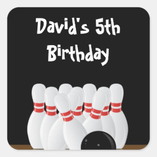 Etiketter för bowlingfödelsedagsfestfavör