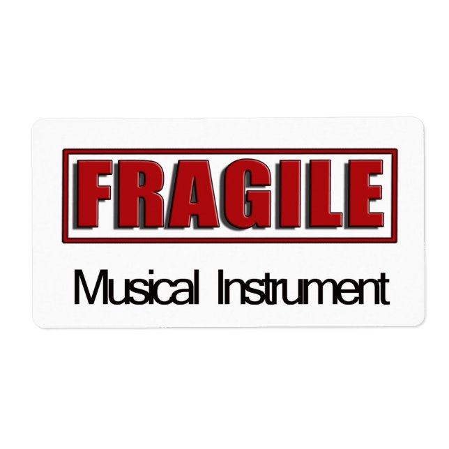 Etiketter för bräckliga musikinstrument fraktsedel (Framsidan)
