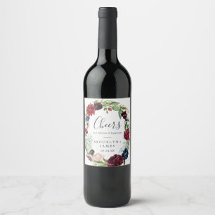 Etiketter för Bröllop Vin på hösten Garden Burgund