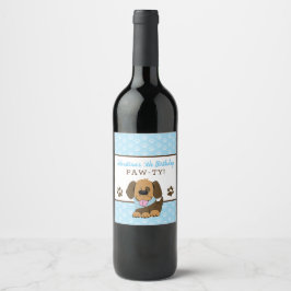 Etiketter för brun marionett Hund Vin