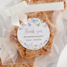 Etiketter för Butterfly Wildbloms Birthday Sticker