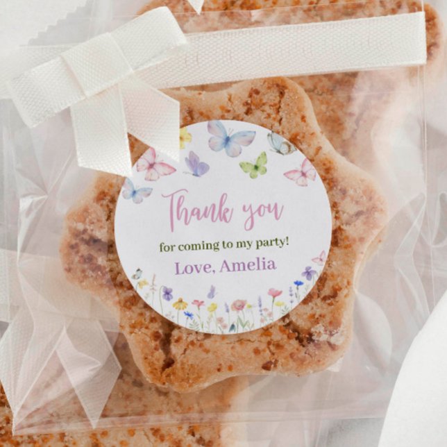 Etiketter för Butterfly Wildbloms Birthday Sticker (Skapare uppladdad)