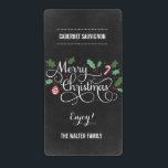 Etiketter för Chalkboard God jul Vin Flaska Fraktsedel<br><div class="desc">Dessa snyggtar kan användas för att klä vin flaskor eller andra mat-/dryckesbehållare som du själv väljer! Besök vår webbplats på www.berryberrysweet.com om du vill ha fler designalternativ.</div>