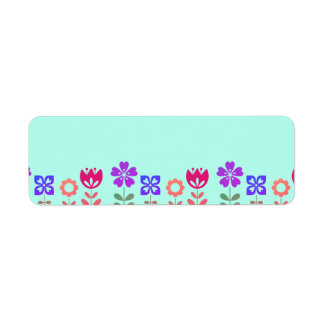 Etiketter för Cheerful Flowers Home Organization Returadress Etikett
