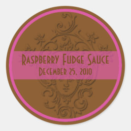 Etiketter för Chocolate Brown och Raspberry Rosa C