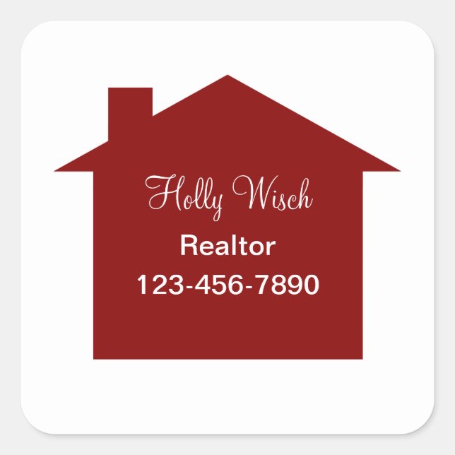 Etiketter för classy Red House-symbol Realtor-etik (Framsida)