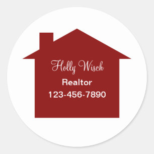 Etiketter för classy Red House-symbol Realtor-etik