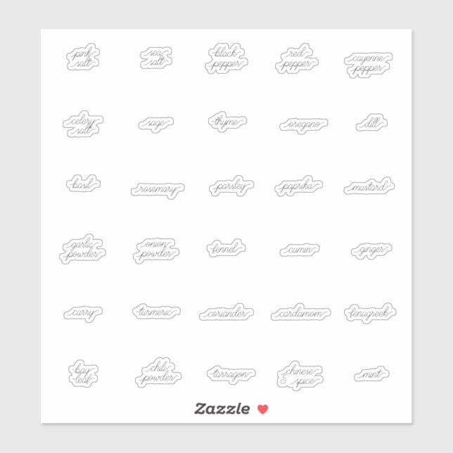 Etiketter för Curly Herb och Spice (Ark)