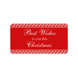 Etiketter för den moderna röda Rand julklappsetike Adressetikett