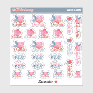 Etiketter för eget namn på Blommigtar med vattenfä