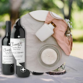 Etiketter för elegant bröllop Vin Flaska - uppsätt