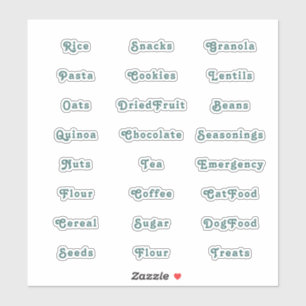 Etiketter för Emerald Grönt Retro Pantry