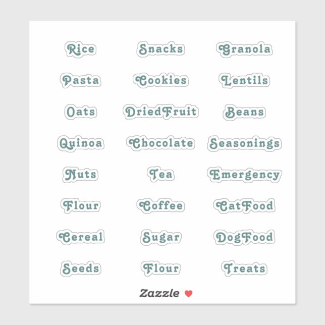 Etiketter för Emerald Grönt Retro Pantry (Ark)